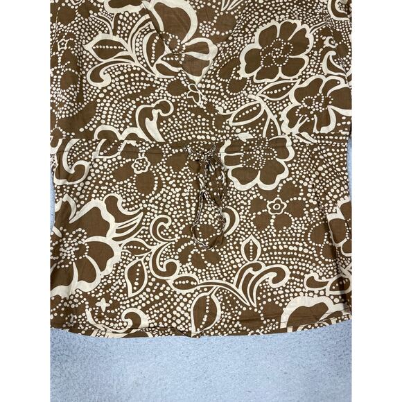 Roxy Womens Size M Boho V-Neck Flowy Sleeves Top Floral Swirl y2k - Picture 8 of 12